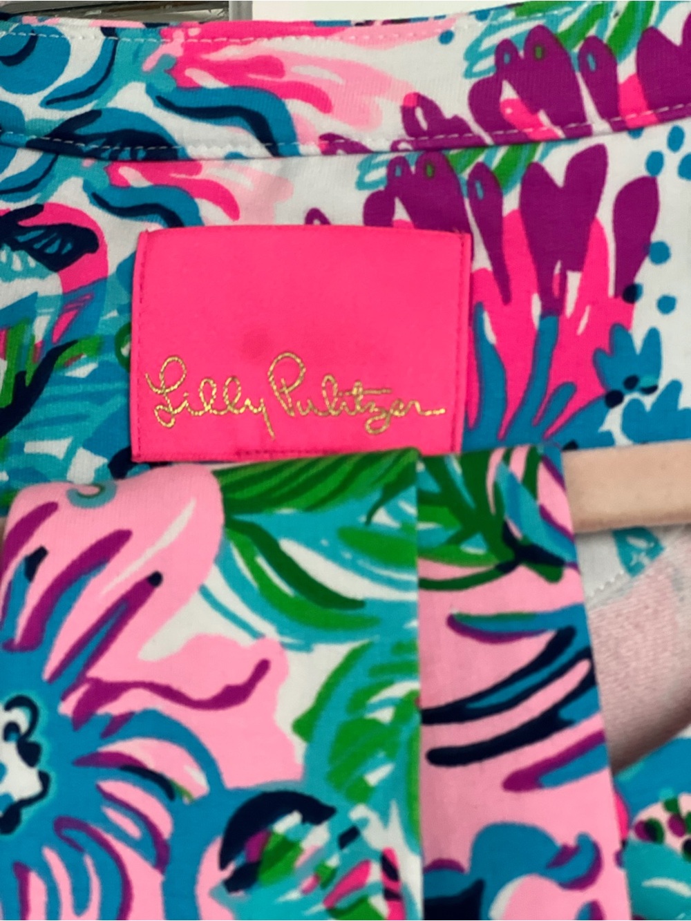 Lilly Pulitzer Bright Pink & Multi Tropical Print Dress